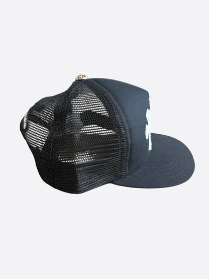 Chrome Hearts Black & White Ponyhair Triple Cross Patch Hat