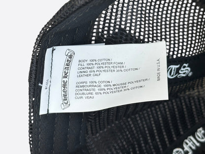 Chrome Hearts Black & White Ponyhair Triple Cross Patch Hat