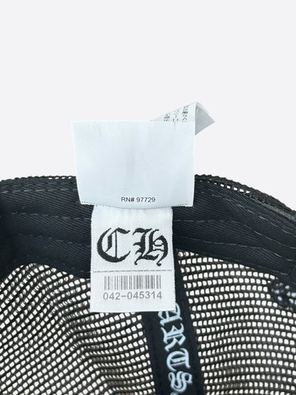 Chrome Hearts Black & White Ponyhair Triple Cross Patch Hat