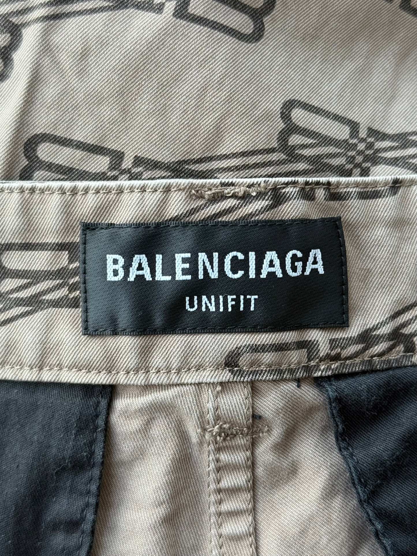 Balenciaga Beige BB Monogram Convertible Cargo Pants