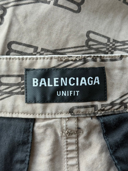 Balenciaga Beige BB Monogram Convertible Cargo Pants