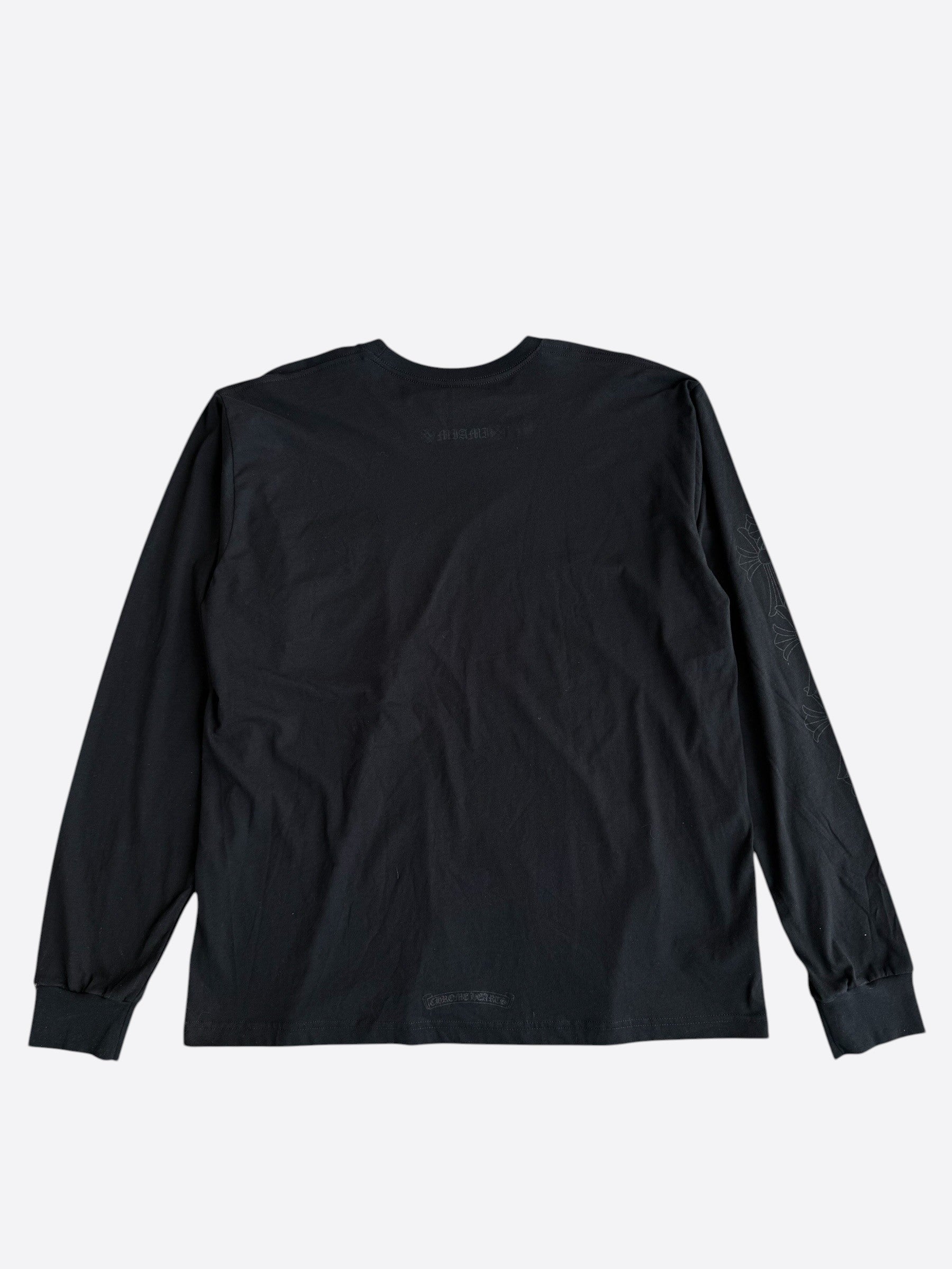 Chrome Hearts Black & White Scroll Logo Longsleeve T-Shirt – Savonches