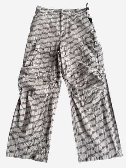 Balenciaga Beige BB Monogram Convertible Cargo Pants