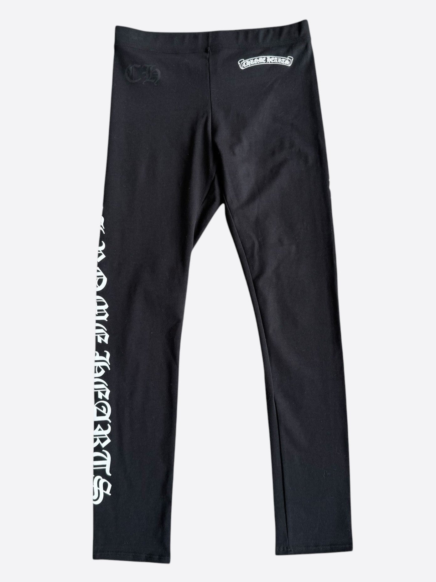 Chrome Hearts Black & White Scroll Logo Leggings
