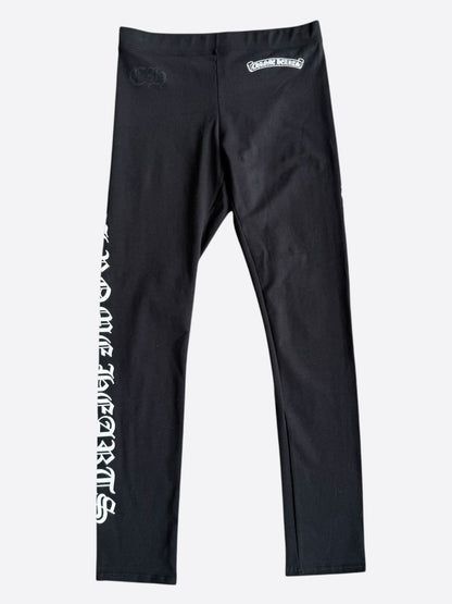 Chrome Hearts Black & White Scroll Logo Leggings