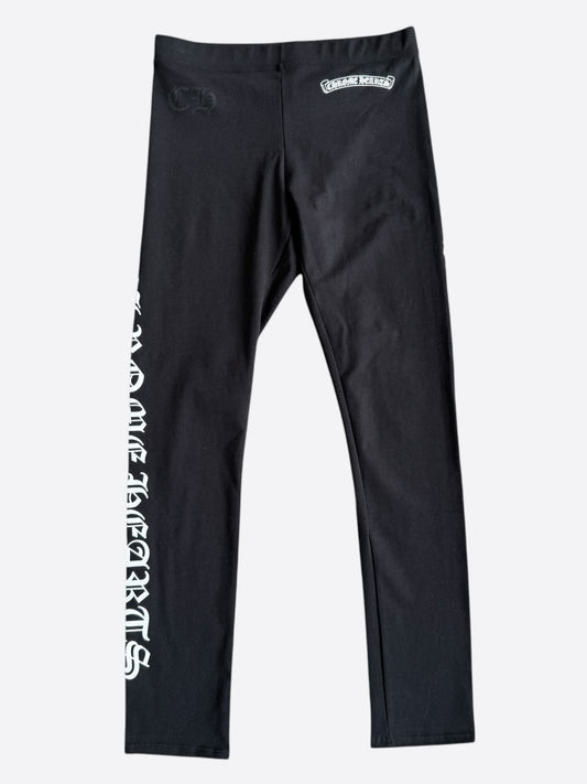 Chrome Hearts Black & White Scroll Logo Leggings