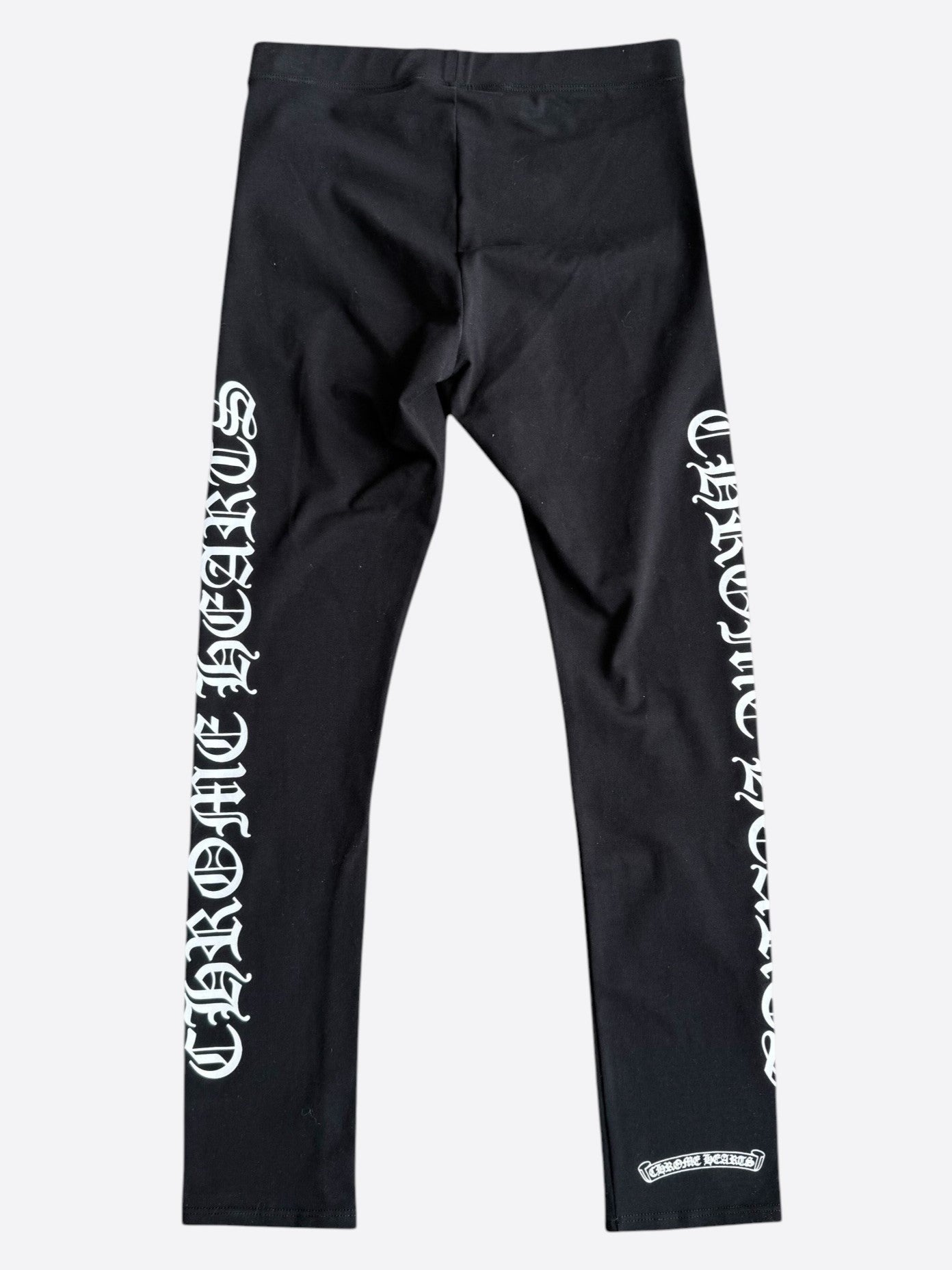 Chrome Hearts Black & White Scroll Logo Leggings