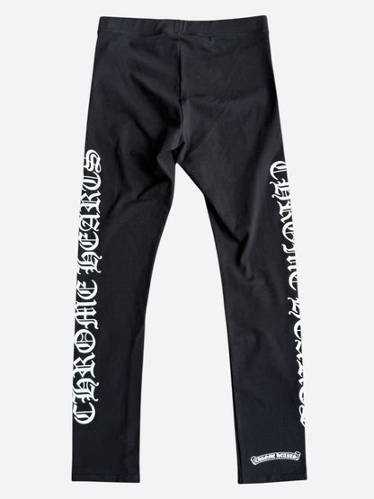 Chrome Hearts Black & White Scroll Logo Leggings