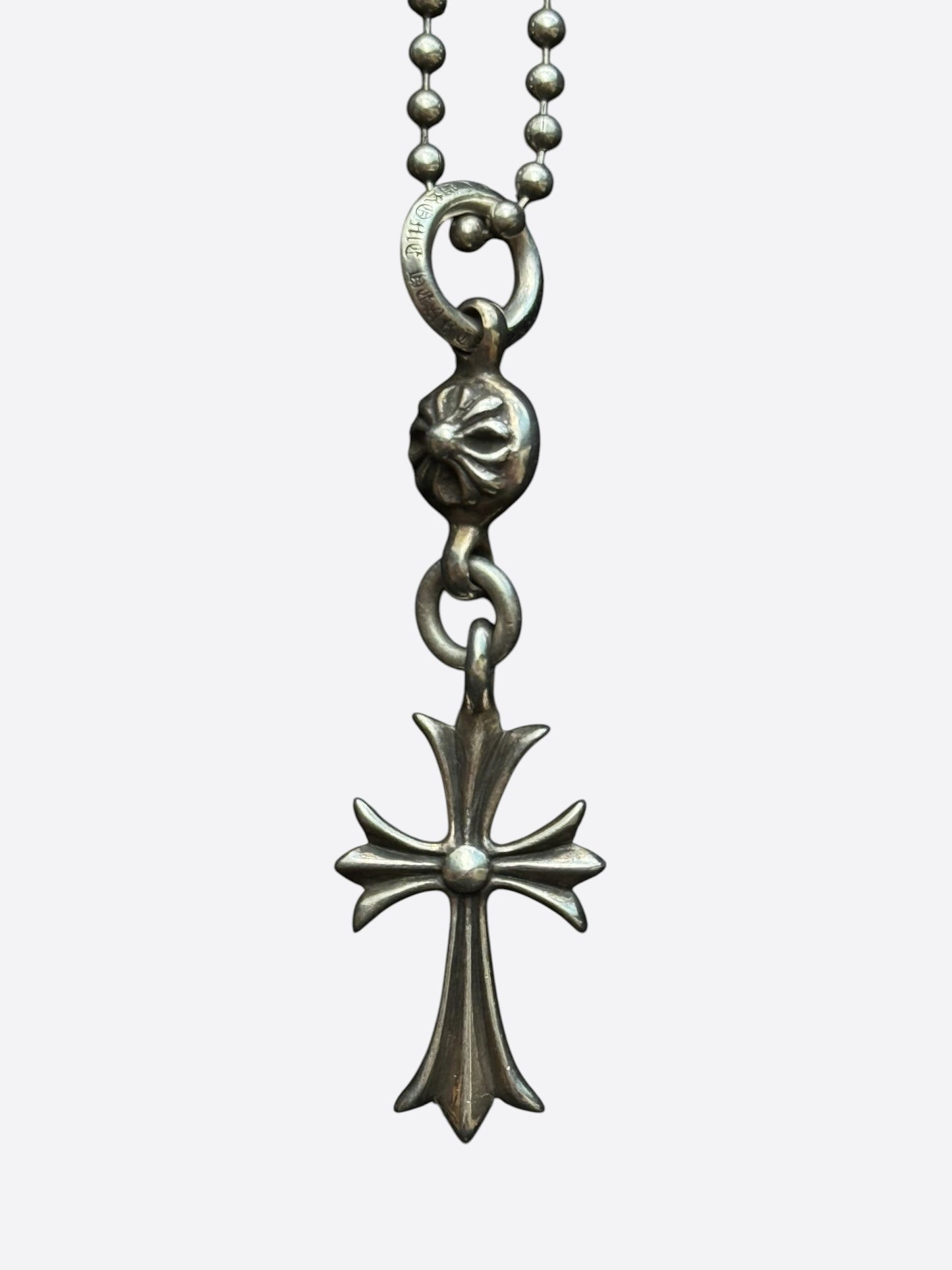 Chrome Hearts Silver Tiny Cross Necklace