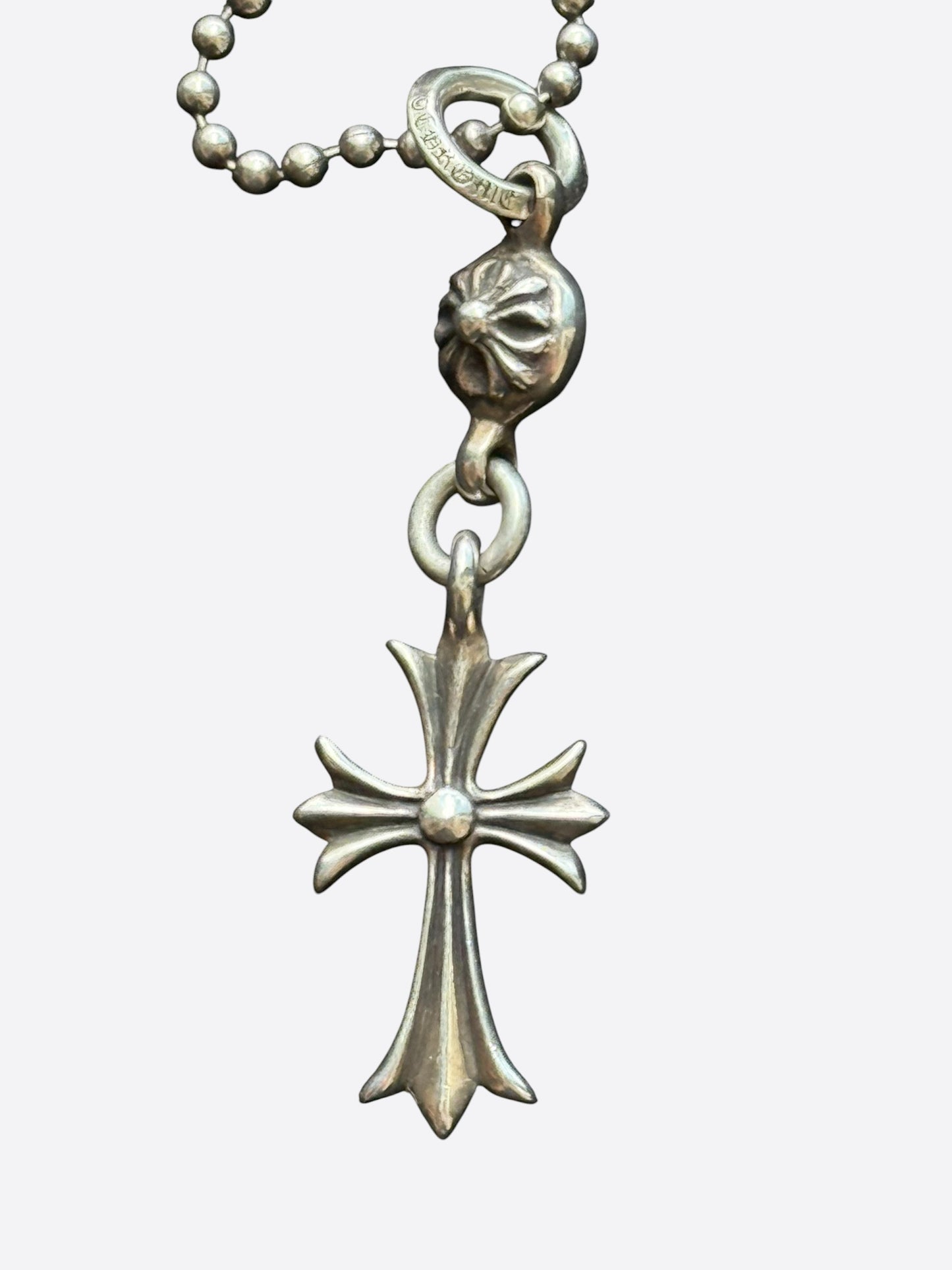 Chrome Hearts Silver Tiny Cross Necklace