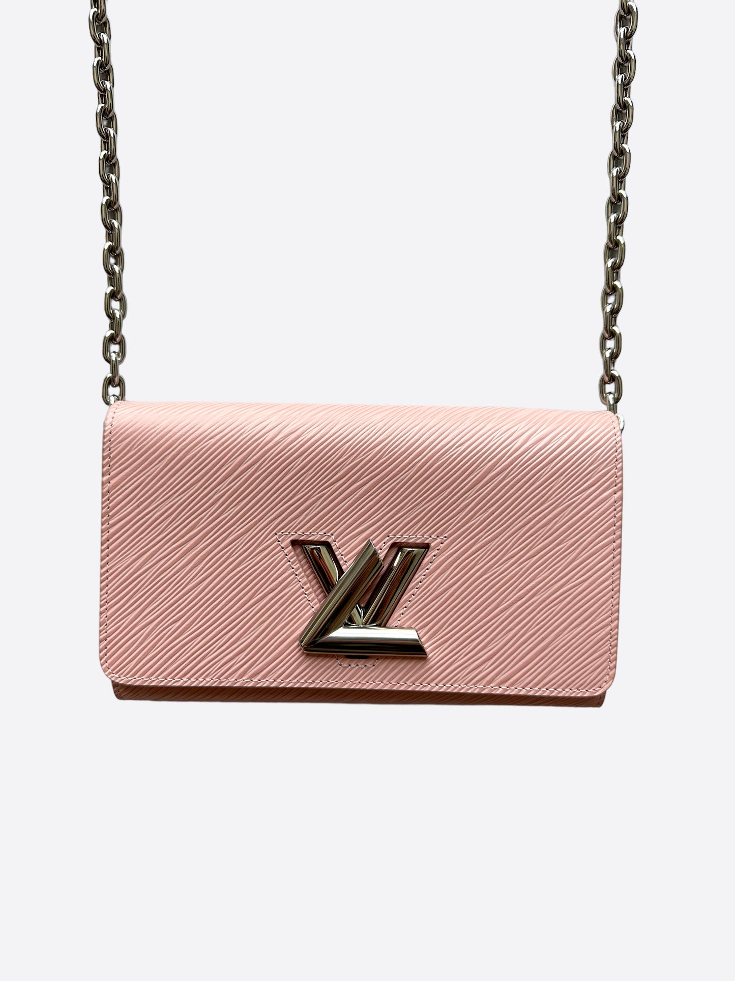 Louis Vuitton Pink Epi Leather Twist Wallet On Chain