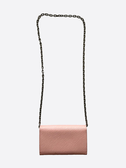 Louis Vuitton Pink Epi Leather Twist Wallet On Chain