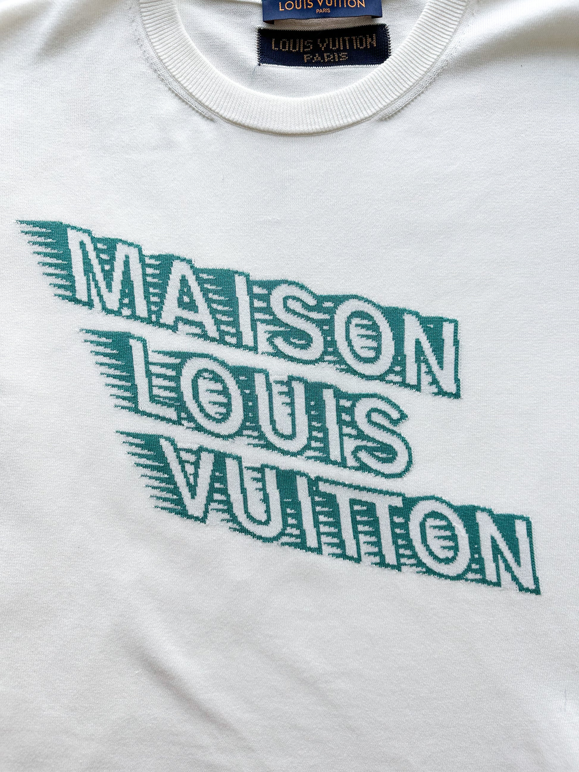 Louis Vuitton Blue Logo Printed Cotton Knit t-Shirt S Louis Vuitton