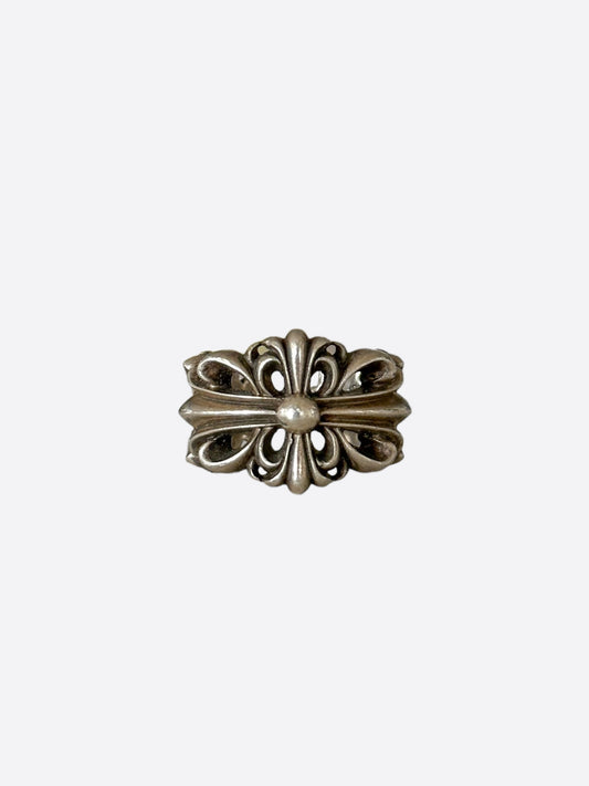 Chrome Hearts Silver Cross Floral Ring