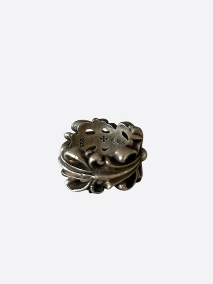 Chrome Hearts Silver Cross Floral Ring