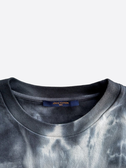 Louis Vuitton Grey & Orange Tie-Dye Graffiti T-Shirt