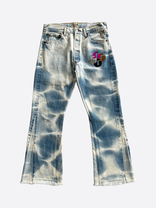 Gallery Dept Levis Blue Sunfaded G Patch Flare Jeans