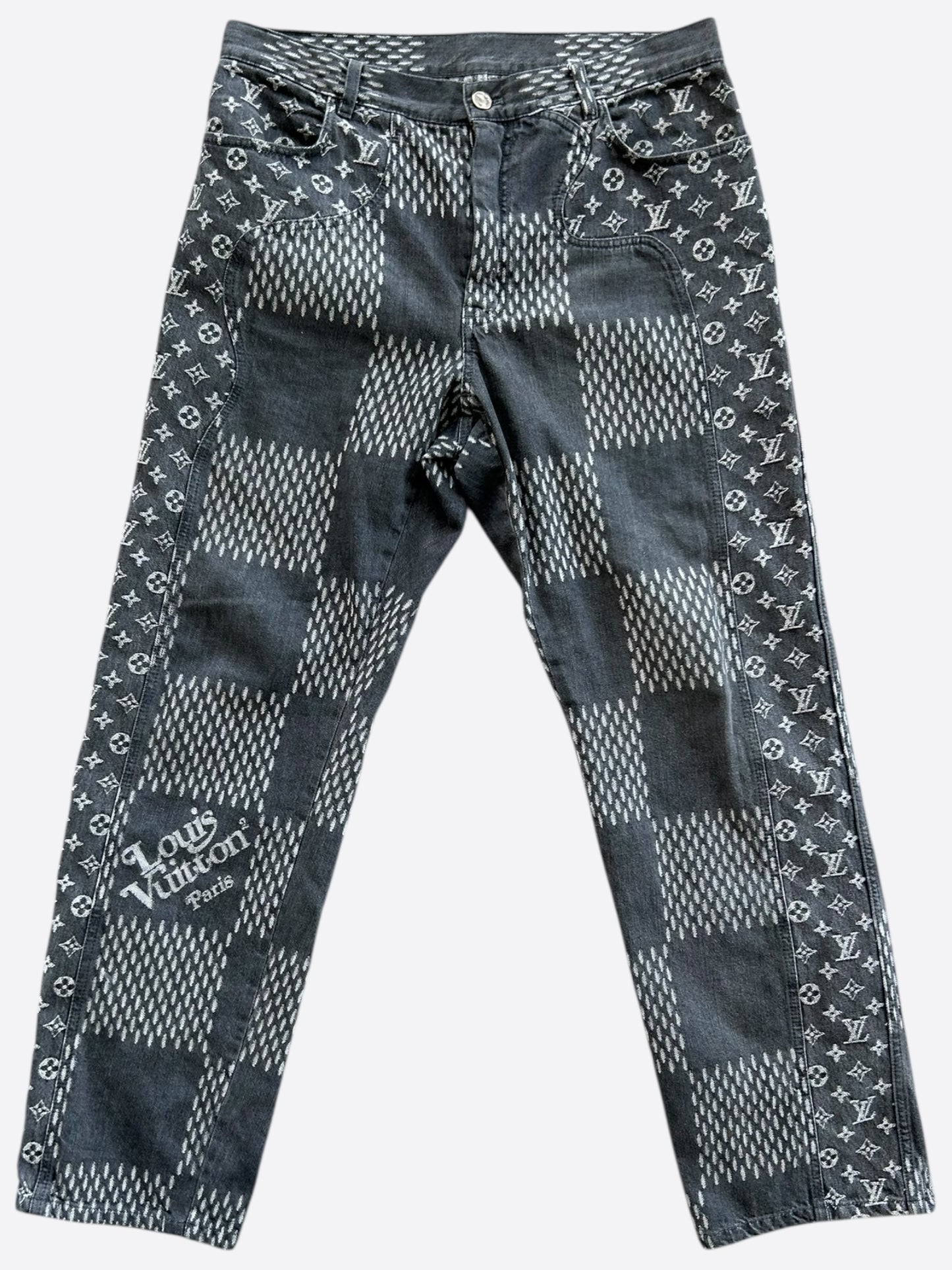 Louis Vuitton Nigo Grey Giant Damier Monogram Jeans