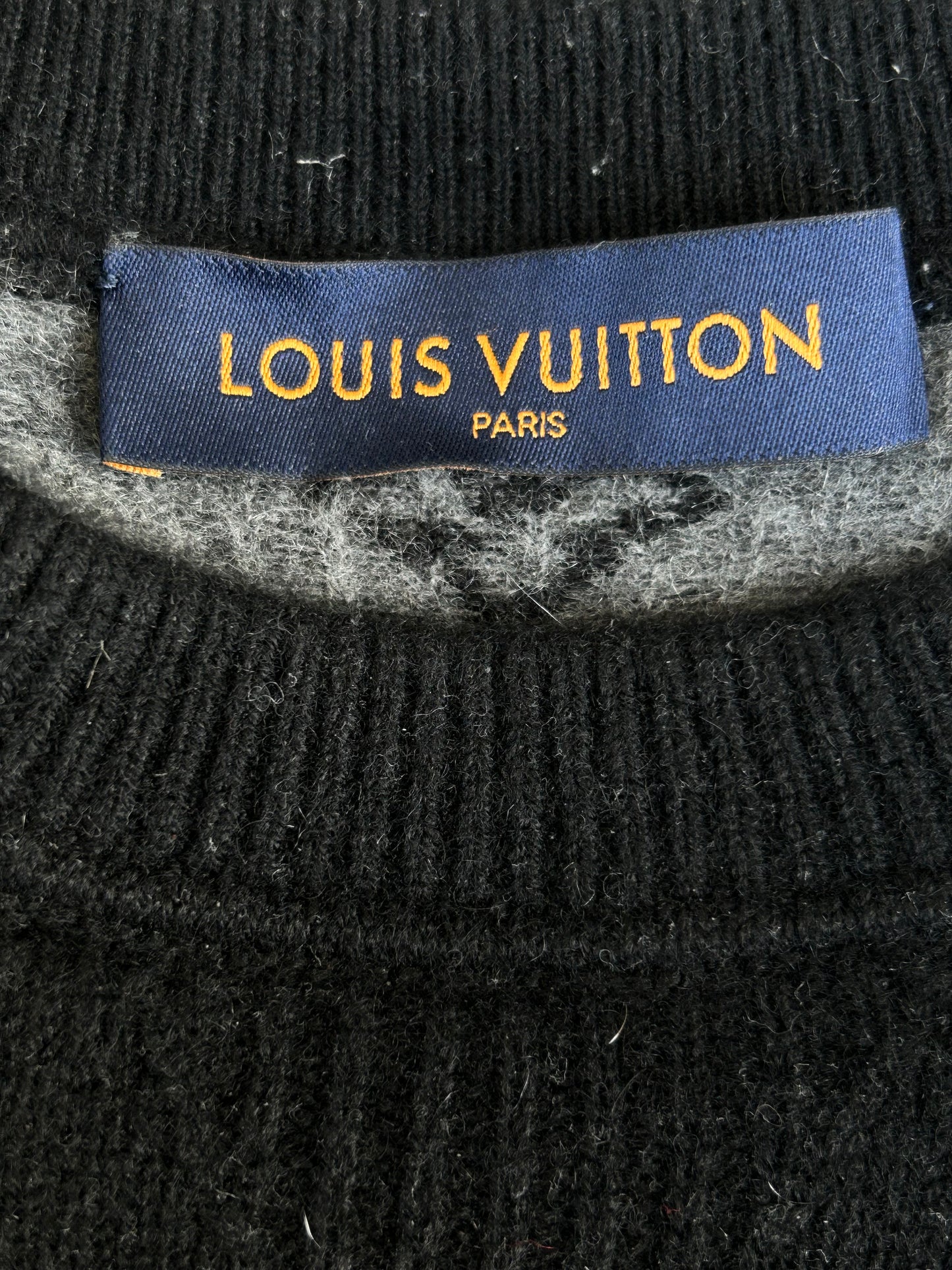 Louis Vuitton Black & Grey Monogram Cashmere Sweater