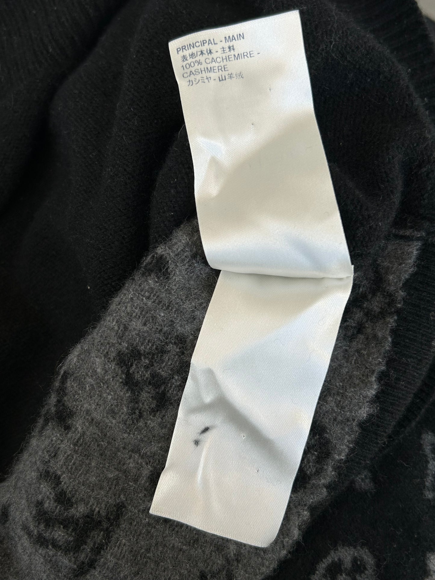 Louis Vuitton Black & Grey Monogram Cashmere Sweater