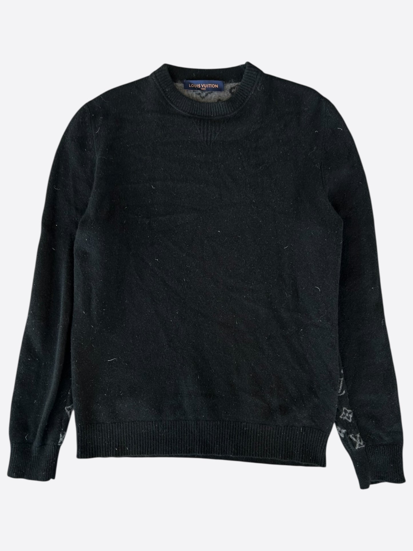 Louis Vuitton Black & Grey Monogram Cashmere Sweater