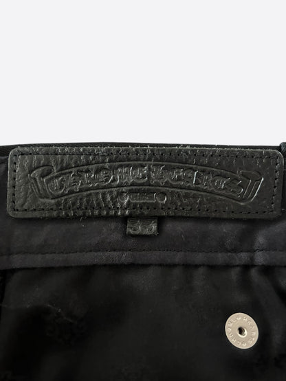 Chrome Hearts Black & Cheetah Cross Patch Carpenter Pants