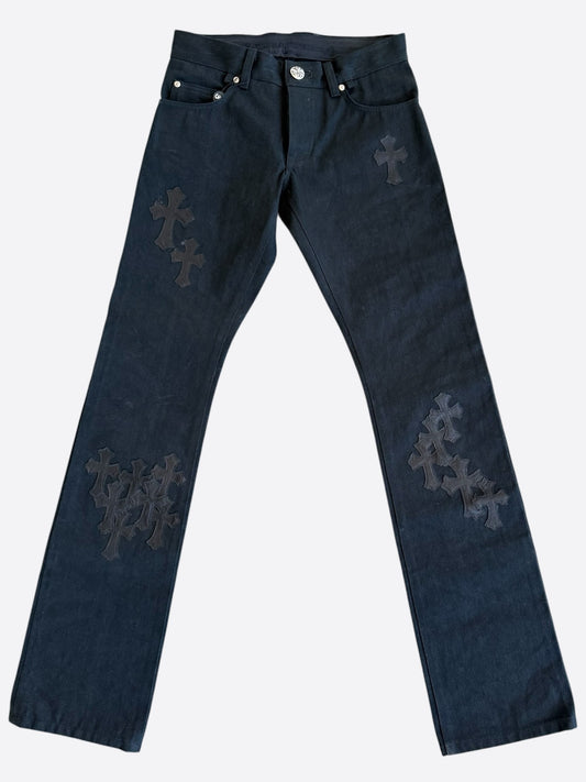 Chrome Hearts Black Cross Patch Jeans