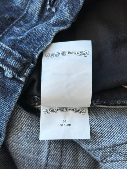 Chrome Hearts Blue Denim Cross Patch Jeans
