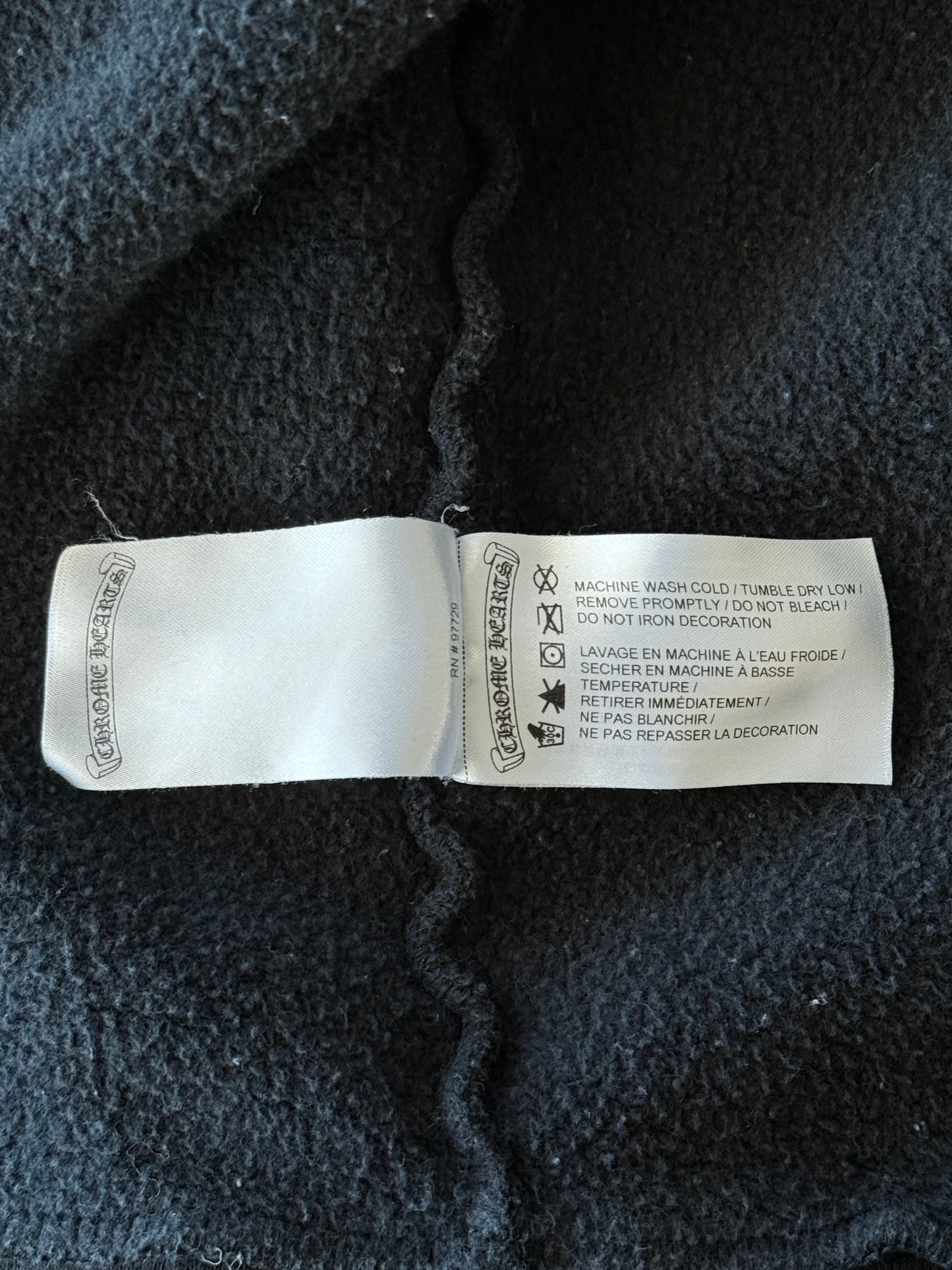 Chrome Hearts Black & White New York Horseshoe Logo Zip Up Hoodie