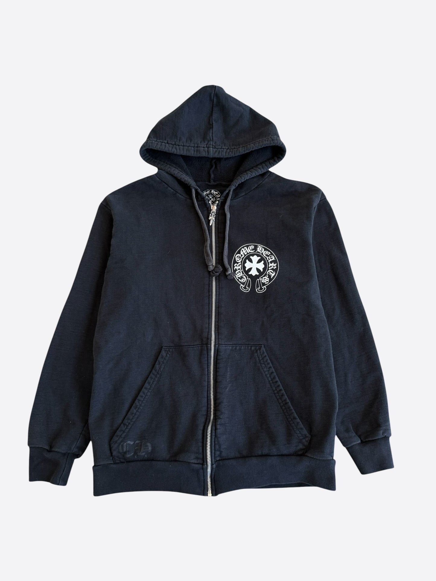 Chrome Hearts Black & White Eyechart Zip Up Hoodie
