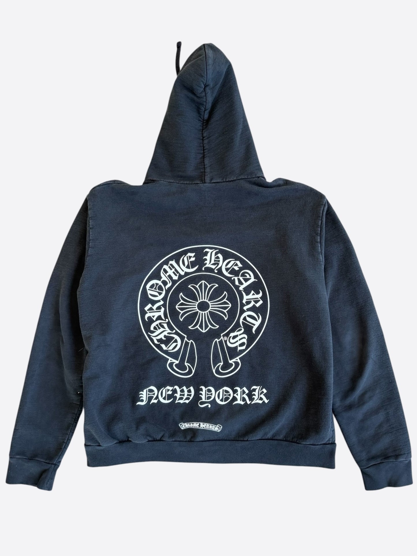 Chrome Hearts Black & White New York Horseshoe Logo Zip Up Hoodie