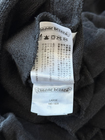 Chrome Hearts Black & White Horseshoe Logo Cemetery Cross Jacquard Sweatpants