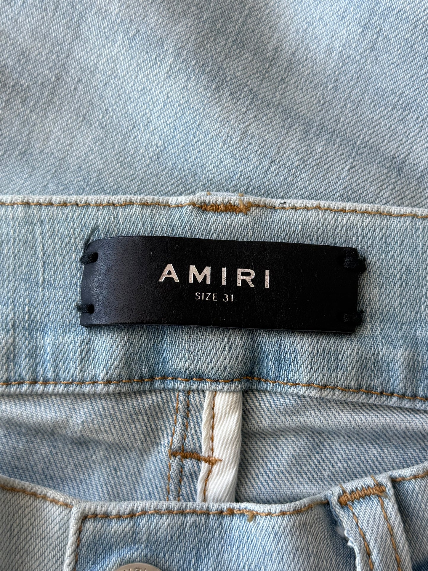 Amiri Light Indigo & Multicolor Patch MX1 Jeans