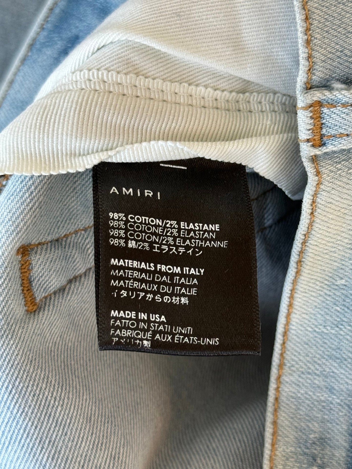Amiri Light Indigo & Multicolor Patch MX1 Jeans