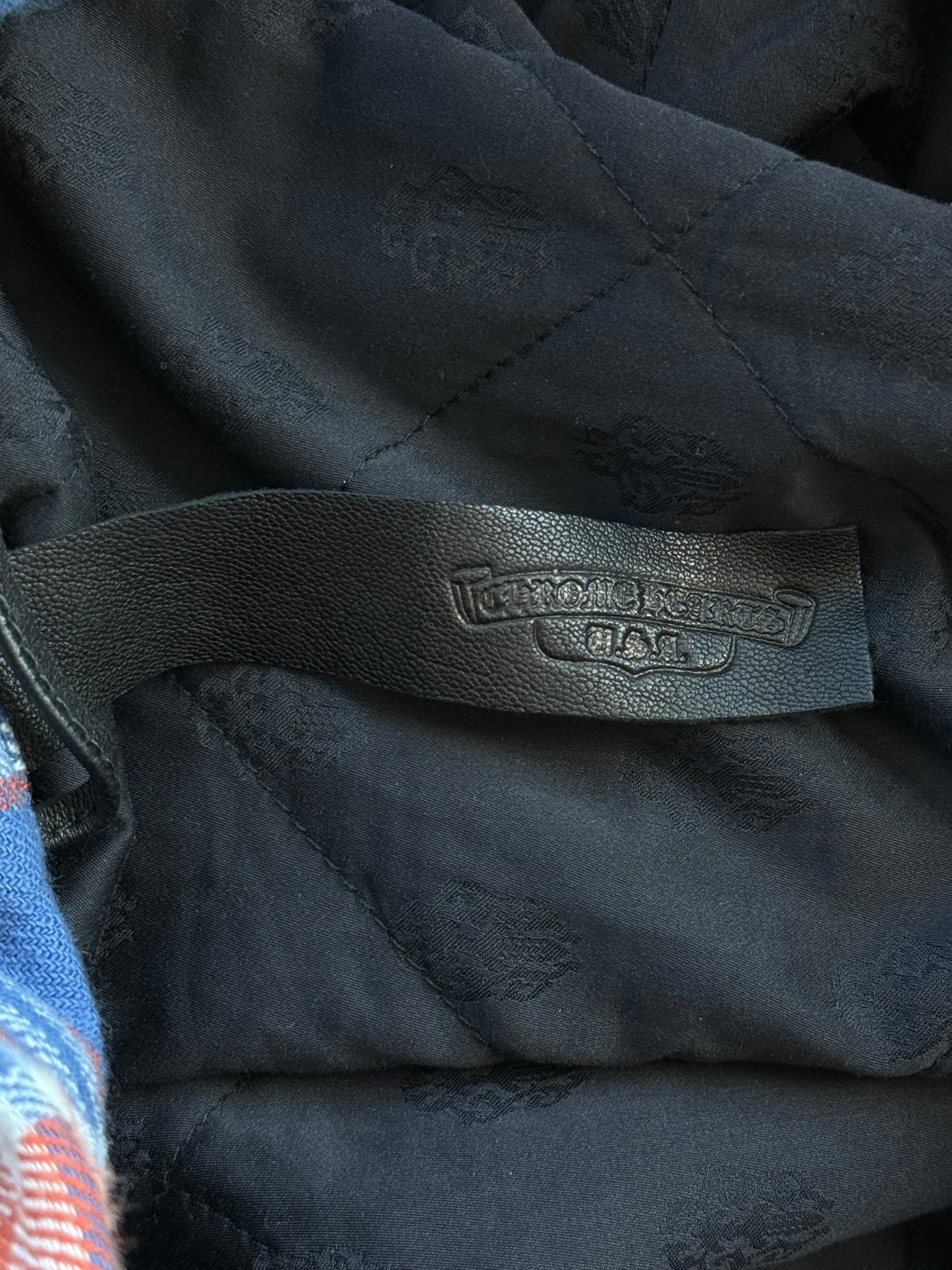 Chrome Hearts Blue & Green Floral Padded Flannel Jacket