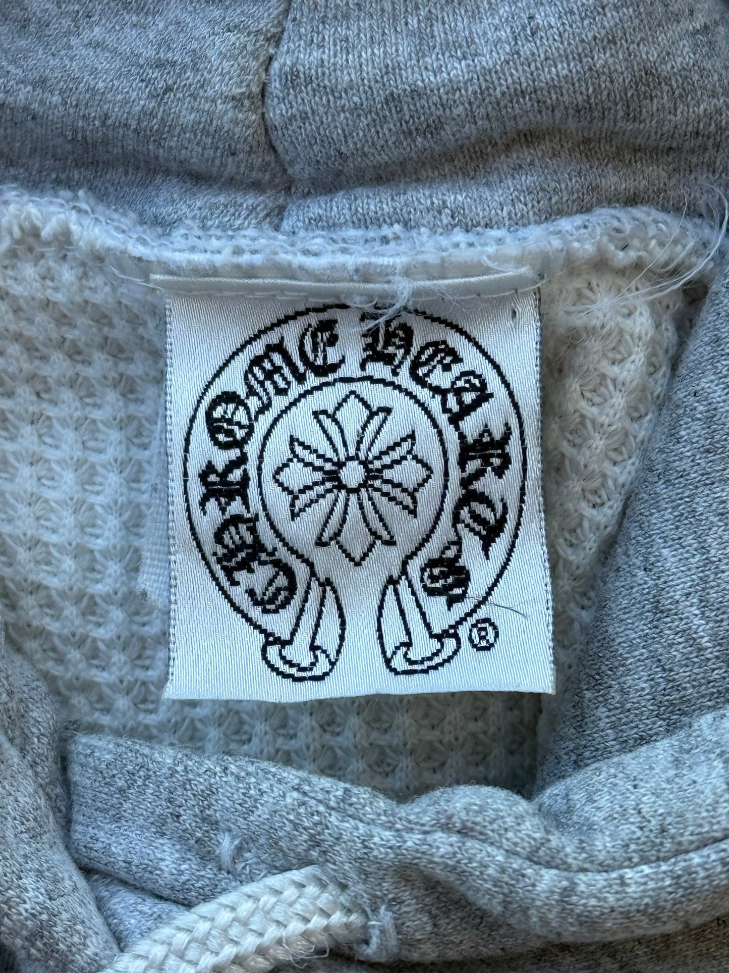 Chrome Hearts Grey & Black Horseshoe Logo Thermal Hoodie