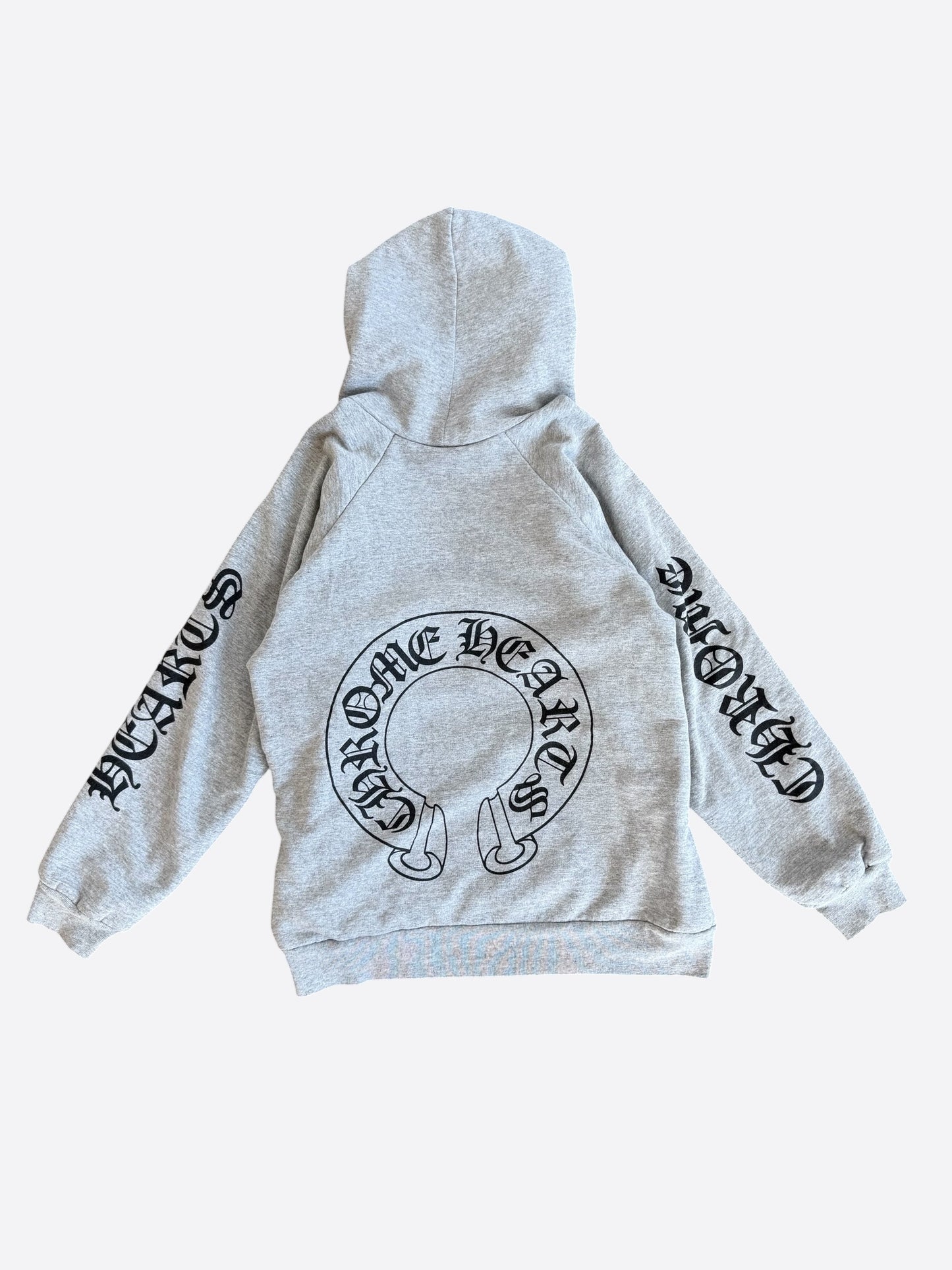 Chrome Hearts Grey & Black Horseshoe Logo Thermal Hoodie