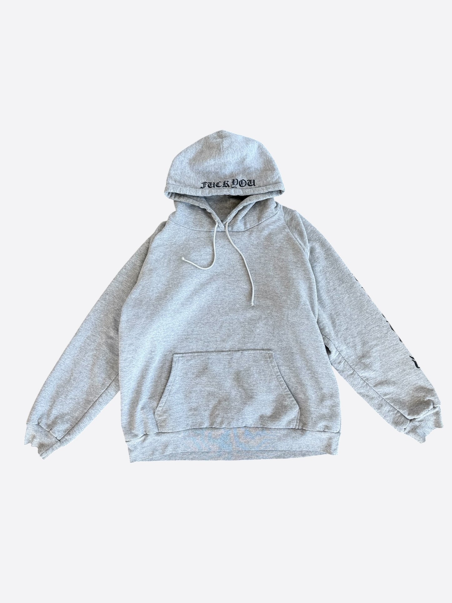 Chrome Hearts Grey & Black Horseshoe Logo Thermal Hoodie