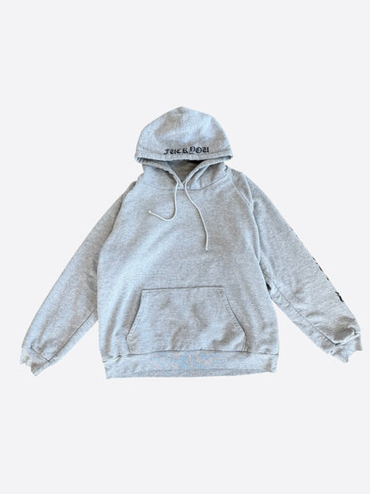 Chrome Hearts Grey & Black Horseshoe Logo Thermal Hoodie