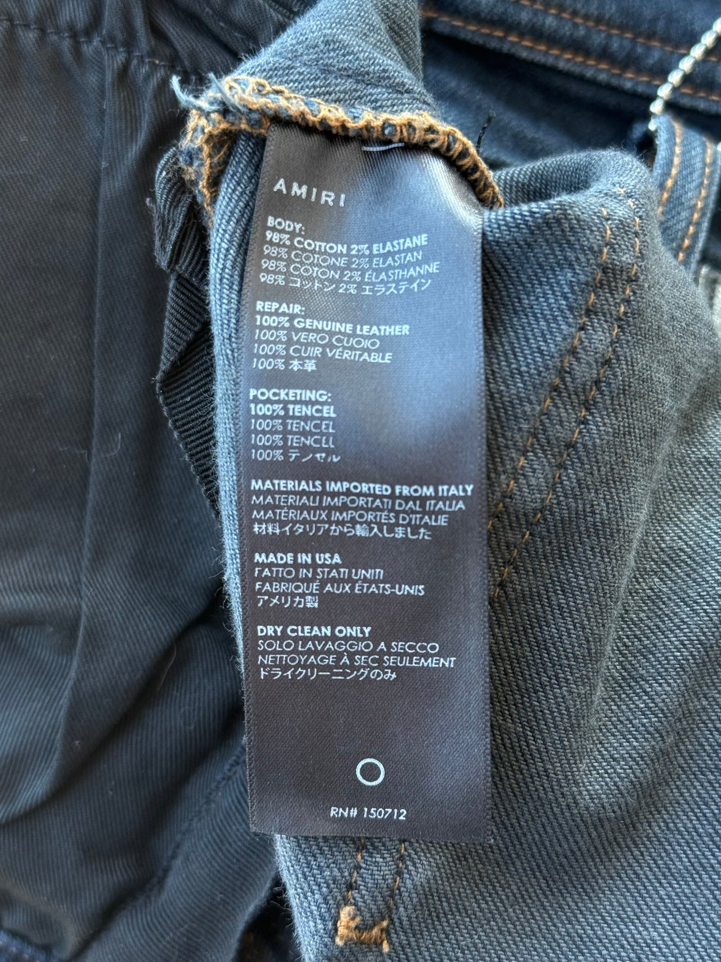 Amiri Dark Indigo & Black Patch MX1 Jeans