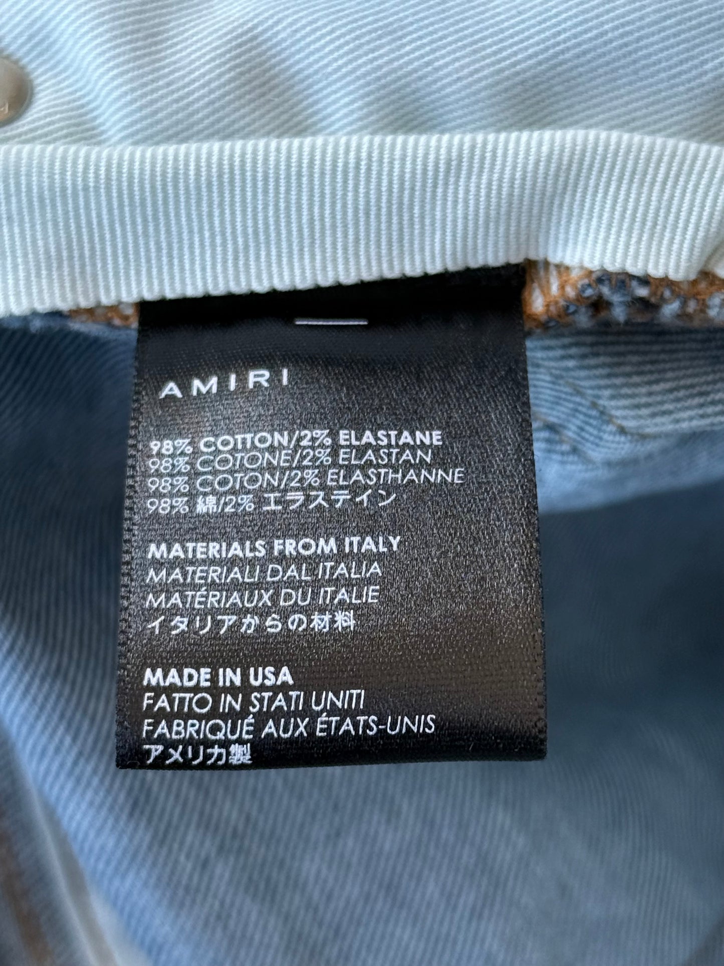 Amiri Clay Indigo Multicolor Tie-Dye Patch Thrasher Jeans
