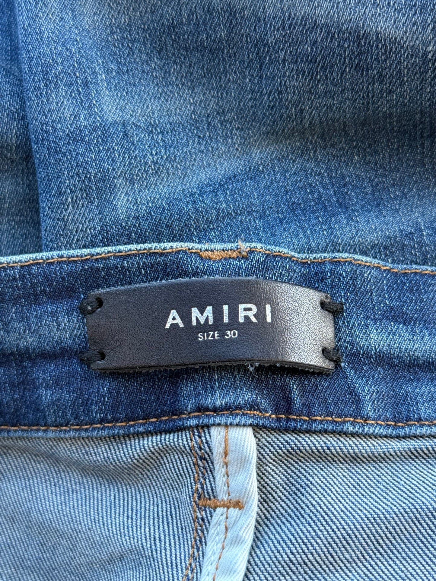 Amiri Dark Indigo & Black Patch MX1 Jeans