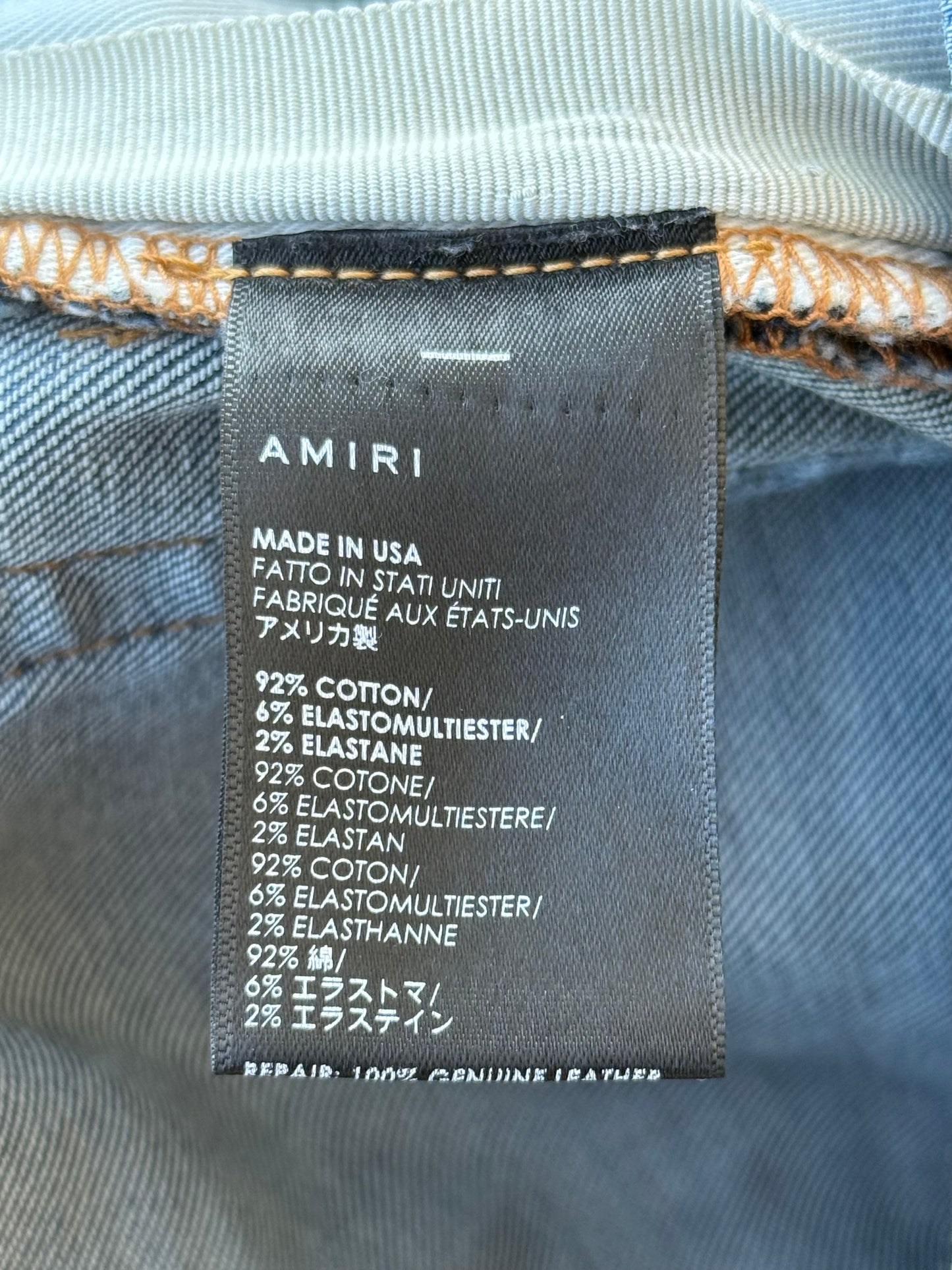 Amiri Dark Indigo & Black Patch MX1 Jeans