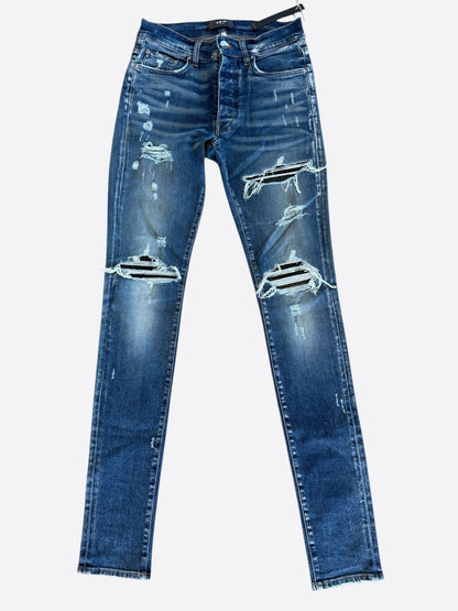 Amiri Dark Indigo & Black Patch MX1 Jeans