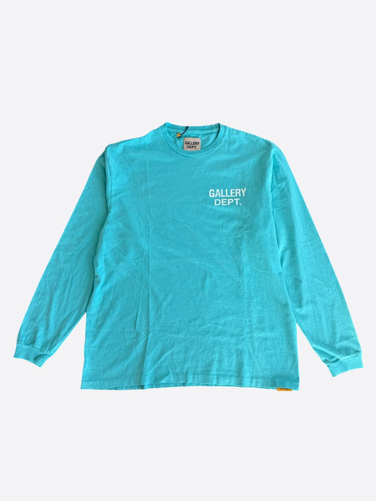 Gallery Dept Teal & White Souvenir Logo Longsleeve T-Shirt