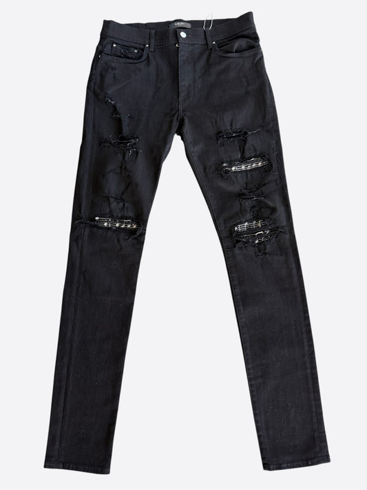 Amiri Black & Silver Music Note Patch MX1 Jeans