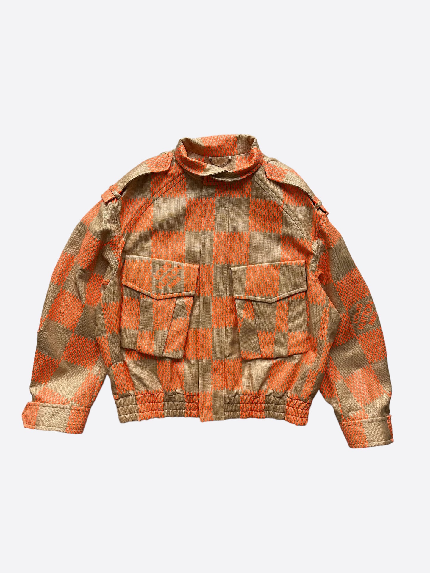 Louis Vuitton Orange Damier Checkered Jacket