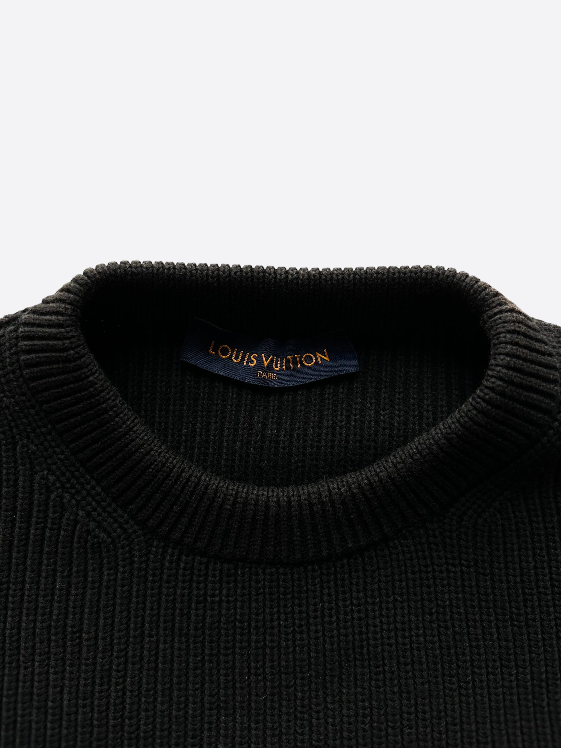 Louis Vuitton Black Rue Du Pont Waffle Knit Sweater – Savonches