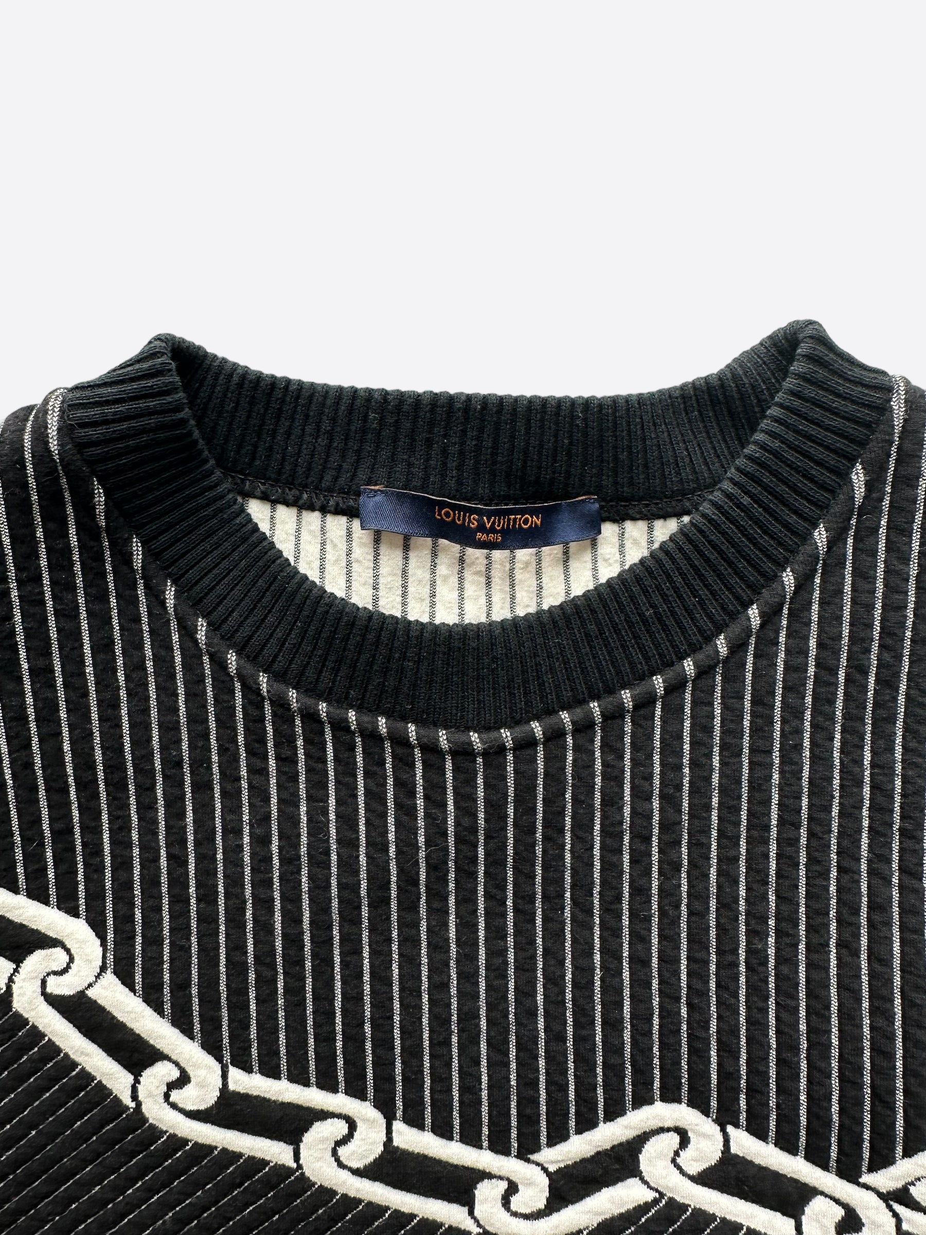 Louis Vuitton Black 3d Effect Chain Logo Sweater