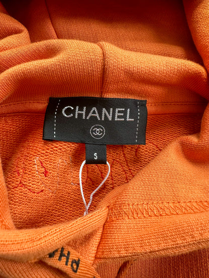 Chanel Pharrell Orange Embroidered Graphics Hoodie